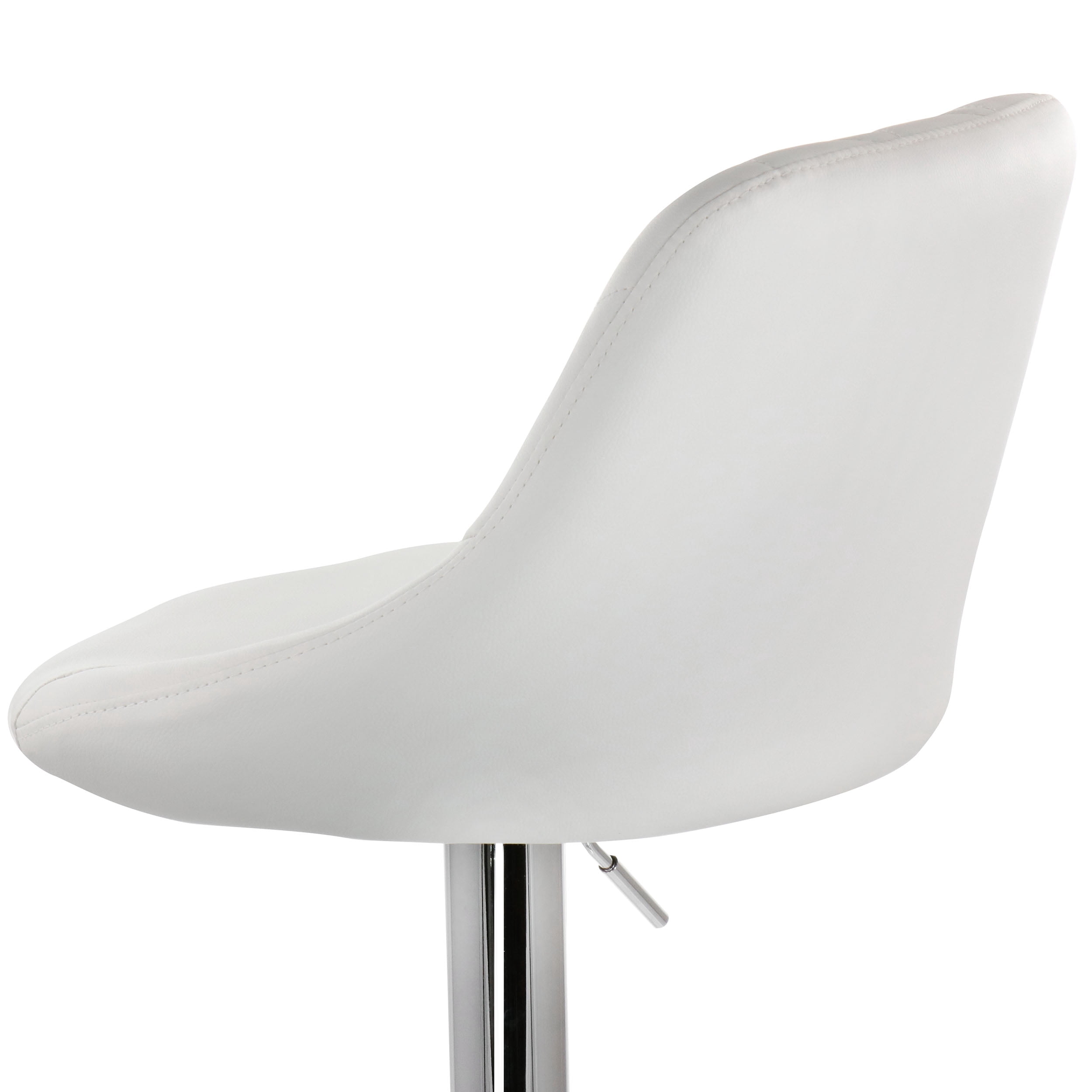 Elama Bar Stool with Adjustable Height & Swivel, White and Chrome, Set of 2