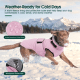 thumbnail image 6 of Kuoser Dog Winter Waterproof & Windproof Coat, Reflective Fleece Vest with Adjustable Buckle & Leash Hole for Small Dogs, Pink, M, 6 of 8