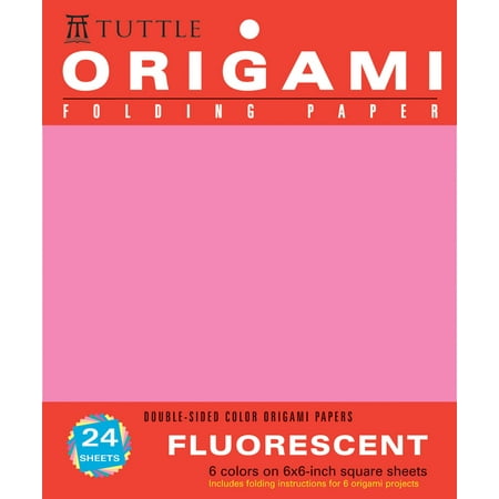 Origami Hanging Paper Fluorescent 6 24 Sheets Tuttle Origami Paper High Quality Origami Sheets Printed With 6 Different Colors Instructions