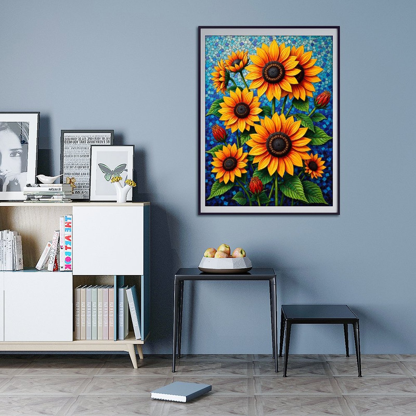 Diamond Art Kit for Adults, Sunflowers Vibrant Mosaic Artwork Diamond Painting for Adults Beginners, 5D DIY Diamond Art Painting Kits, Colorful Diamond Painting Craft for Home Decor 12x16