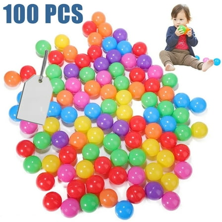Eurhowing Ball Pit Balls, 100 Pcs Phthalate & BPA Free Crush Proof Plastic Balls for Ball Pit, 7 Bright Colors Reusable Play Toys with Storage Bag, Gifts for Toddler Baby Kids