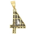 thumbnail image 4 of 10K Yellow Gold Round Diamond Number 4 Bubble Pendant Pave Dome Charm 0.50 CT., 4 of 6