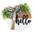 thumbnail image 3 of Kadxy Front Door Welcome Sign, Round Hello Wood Sign Hanging Welcome Sign Farmhouse Spring (Black), 3 of 8