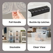 IRIS 32 Qt Plastic Stackable Storage Bin with Lid, Clear, Storage Organizer, 6Pk