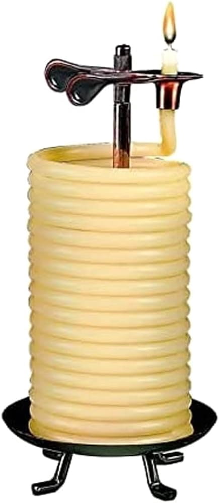 48-Hour Tall Candle, Natural Beeswax with Cotton Wick