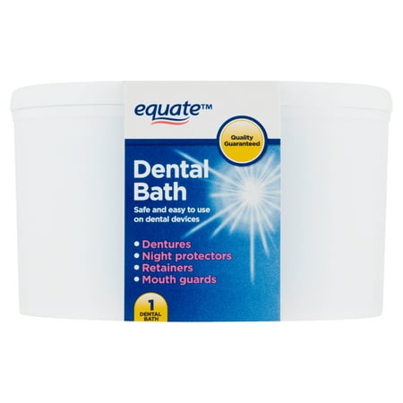 Equate Dental Bath for Dentures, Retainers, and Mouth Guards, 1 Count