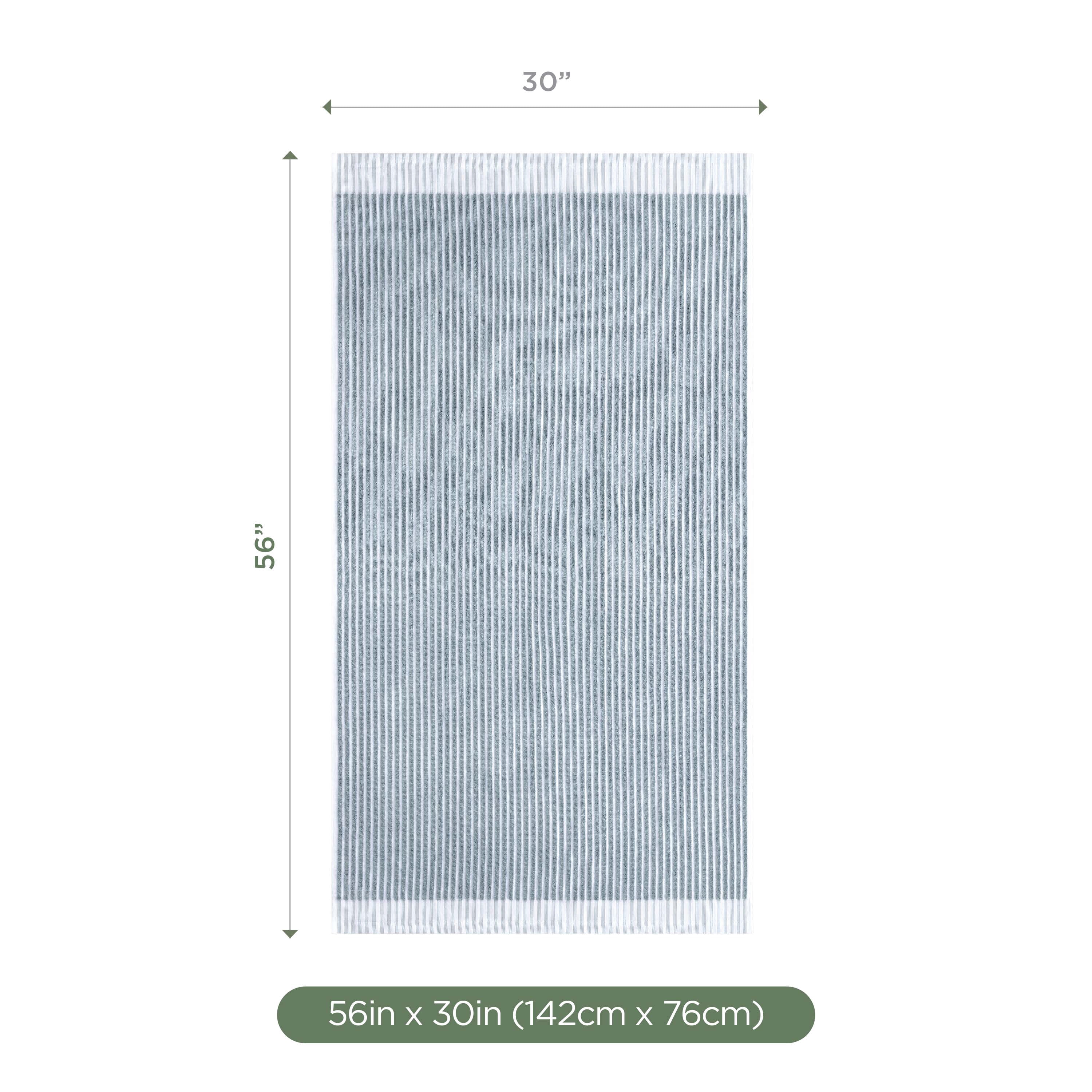 Martex Restore Sculpted Stripe Bath Towel, 30" x 56", Light Blue