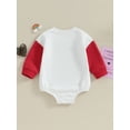 thumbnail image 3 of Infant Baby Valentine's Day Jumpsuit LetterHeart Print Round Neck Long Sleeve Romper, 3 of 7