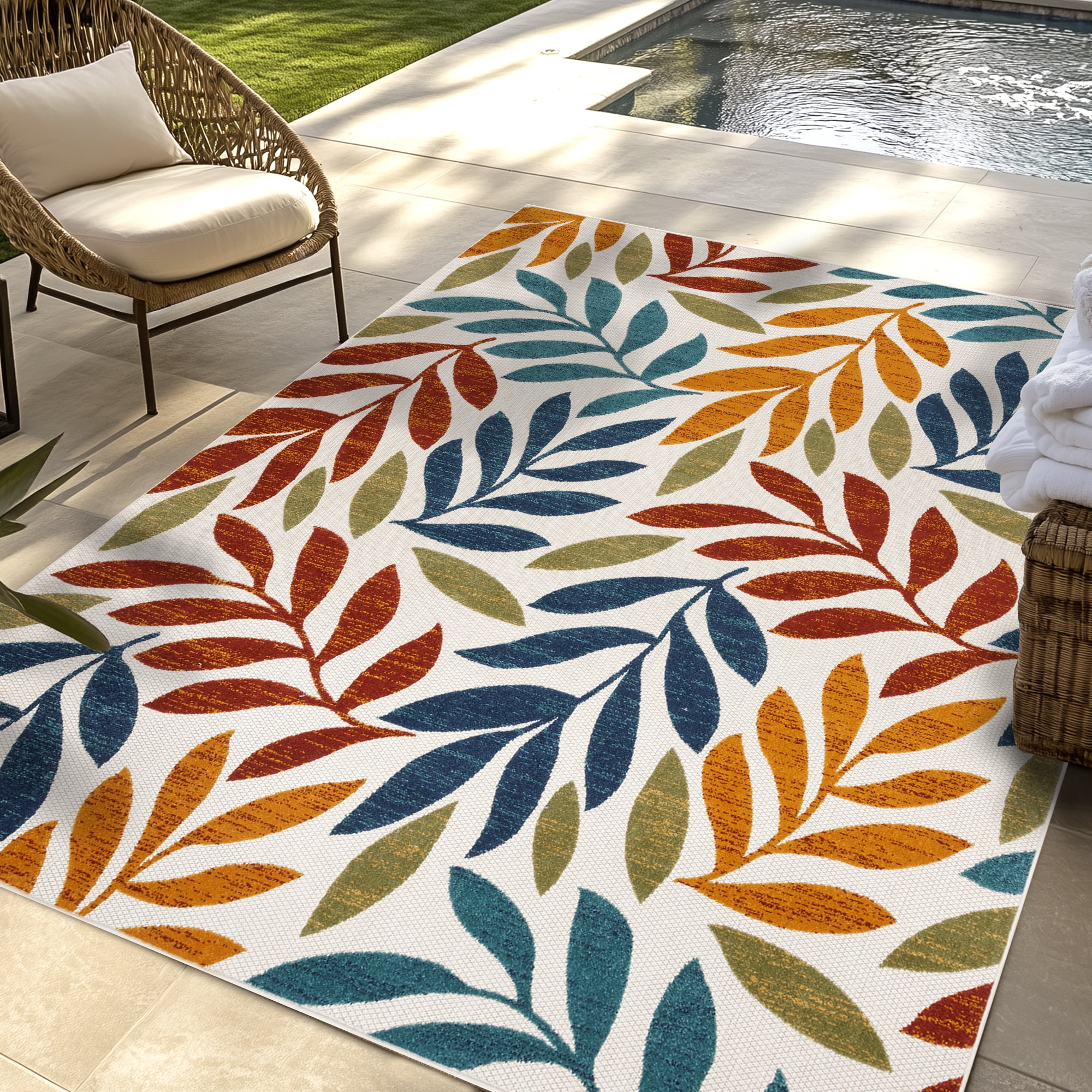 Kalari Maru Indoor/ Outdoor Polypropylene Multi Flat Weave Area Rug, 8x10