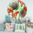 thumbnail image 2 of Designart 'VIntage Tropical Flowers VII' Traditional Circle Metal Wall Art 36x36 - Disc of 36, 2 of 5