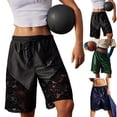 thumbnail image 2 of Gsakboxl Cargo Shorts for Men Women Y2K Lace Patchwork Elastic Drawstring Baggy Sweat Shorts Loose Sport Workout Casual Shorts Dark blue, 2 of 10