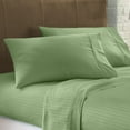thumbnail image 2 of Pure Giza Cotton (King Size) Striped Pattern Bed Sheets Set- 300-TC Bedding – King Size Bed, 12" Inch Deep Pocket 300TC King Sheets - Sage Stripe, 2 of 7