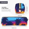 thumbnail image 4 of Ratiio Beach with Palm Trees Pattern Leather Pencil Case, Pencil Pouch with Durable Zipper, Compact and Stylish Organizer for Stationery, Art Supplies, Travel Essentials, 4 of 8