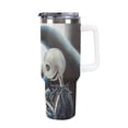 thumbnail image 2 of Jack Skellington 40 Oz Large Capacity Car Cup With Lid And Straw Stainless Steel Tumblers Cup With Handle For Women And Men, 2 of 8