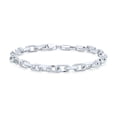 thumbnail image 1 of Mens 5MM Thick Solid Heavy .925 Sterling Silver Anchor Oval Forzata Chain Link Bracelet Made In Italy 8 Inch, 1 of 4