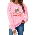 thumbnail image 4 of Christmas Trees Sweatshirt for Women Merry and Bright Christmas Shirts Xmas Holiday Party Long Sleeve Pullover Tops, 4 of 7