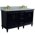 thumbnail image 6 of 61 in. Double Wooden Vanity Blue Gray Granite Oval Sink, 6 of 15