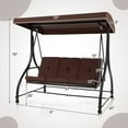 thumbnail image 3 of Gymax Converting Patio Swing Chair Porch Swing Bed w/Adjustable Canopy & Thickened Cushion Coffee, 3 of 9