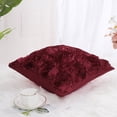 thumbnail image 3 of Unique Bargains 3D Flower Decorative Throw Pillow Cover 16" x 16" Burgundy, 3 of 8