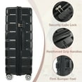 thumbnail image 6 of 3 Piece Spinner Luggage Set with 4-Wheel 360° Rotation & Hardshell ABS+PC Cases, Scratch-Resistant Travel Suitcases (28"/24"/20" Nesting Sizes) for International Flights, 6 of 9