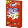 Clorox Triple Action Dust Wipes, Bleach Free Cleaning Wipes 20 Count