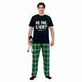 thumbnail image 3 of LuLiaMenton Matching Couples Christmas Pajamas Be The Light Plaid Short Sleeve Long Pants Set, 3 of 5