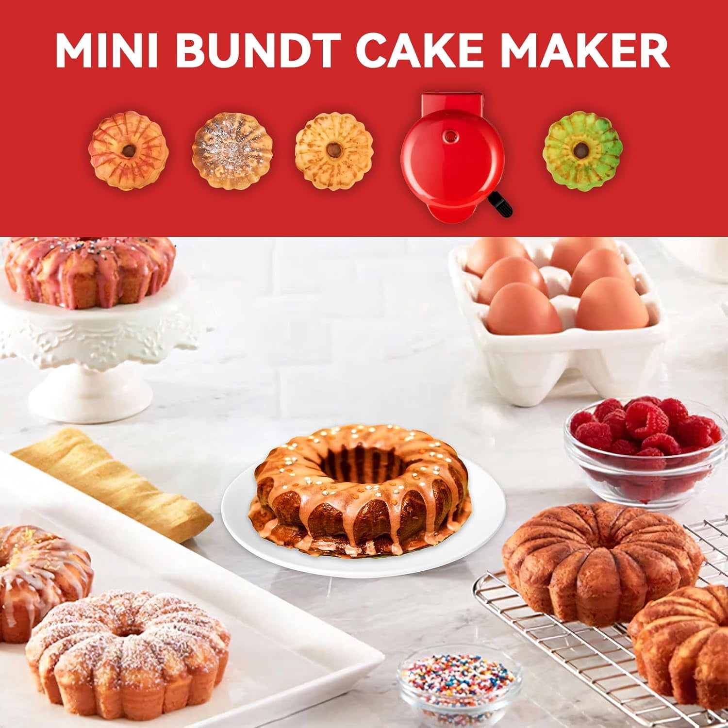 MIMQO Electric Mini Waffle Makers