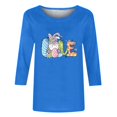 thumbnail image 4 of Xihbxyly Hauts Grande Taille pour Femmes Manches 3/4 T-shirt Imprimé Col Rond de Pâques Manches 3/4 Chandail Col Rond Cadeau de Vacances, 4 of 5