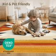 thumbnail image 4 of ODIKA 3'x5' Southwestern Chic Abstract Geometric Sunburst Washable Throw Rug Stain Resistant, Low Profile, Non-Slip for Entryway, Kitchen, Mudroom, 4 of 7