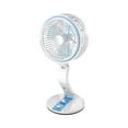 thumbnail image 1 of Foldable Fan Desk Lamp with LED 1600mAh Emergency Light (Blue Solar Charging), 1 of 9