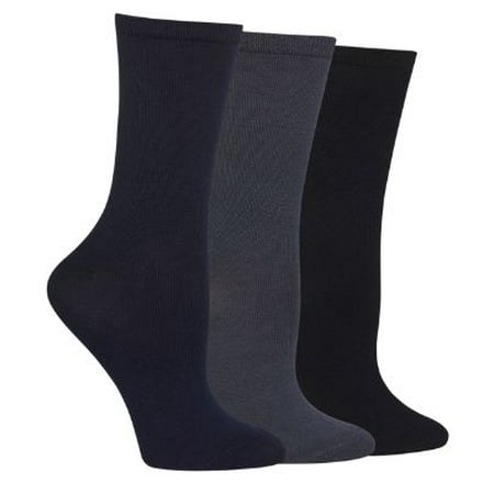 Hot Sox Womens Solid Crew Socks 3-Pack Style-HO000088PK