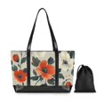 thumbnail image 7 of FORMRS Canvas Laptop Tote Bag for Women with 15.6" Computer Compartments Shoulder Handbag, Large Red Floral Pattern, 7 of 7