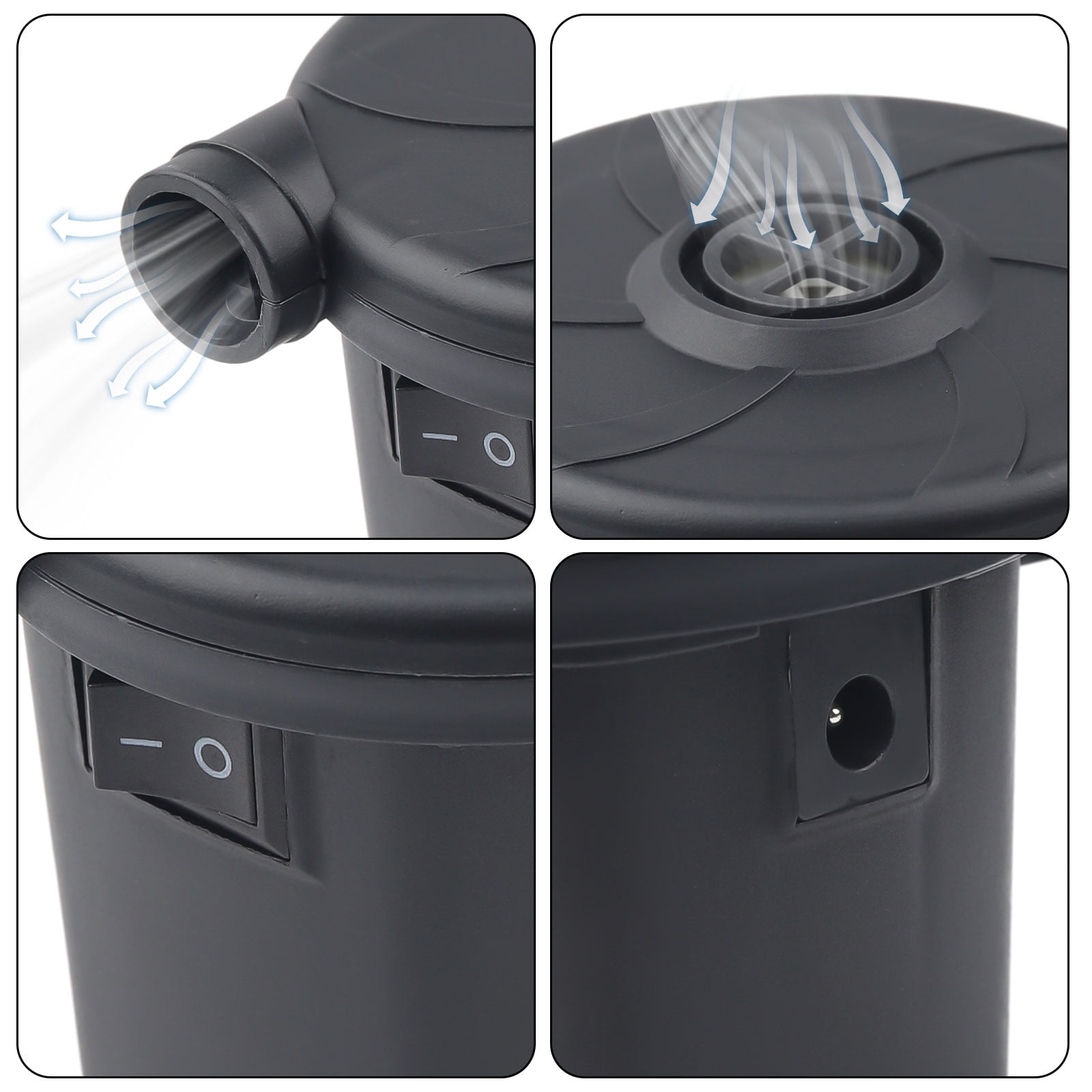 Airkoul Household Electric Air Pump Pump Inflator Deflator Cushions,Black