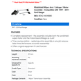 thumbnail image 2 of Windshield Wiper Arm / Linkage / Motor Assembly - Compatible with 1997 - 2011 Ford Ranger - Dorman, 2 of 2