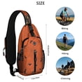 thumbnail image 5 of Sling Backpack,Halloween Spider Web and Bats Crossbody Bag with Water Bottle Holder,Waterproof Sling Bag for Men/Women with Chest Phone Holder for Hiking,Travel, 5 of 6