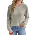 thumbnail image 2 of KIHOUT Spring Winter Womens Tops Fashion Solid Color Round-Neck Pullover Long Sleeve Loose Sweatshirts Tops, 2 of 8