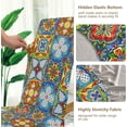 thumbnail image 4 of Mexican Talavera Ceramic Tile Dining Chair Covers Set of 4 Spandex Stretch Chair Protectors Covers for Dining Room Hotel Ceremony, 4 of 6