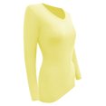 thumbnail image 4 of Women's Under Scrubs Long Sleeve T-Shirt Comfort V-Neck Medical Underscrub Tee -Super Soft and Stretchy - 2 Pack (Yellow, Medium), 4 of 7