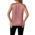 thumbnail image 2 of Women's V Neck Satin Camisole Top Lightweight Smooth Tank Blouse For Daily Vacation Spring Summer Outfits, 2 of 6