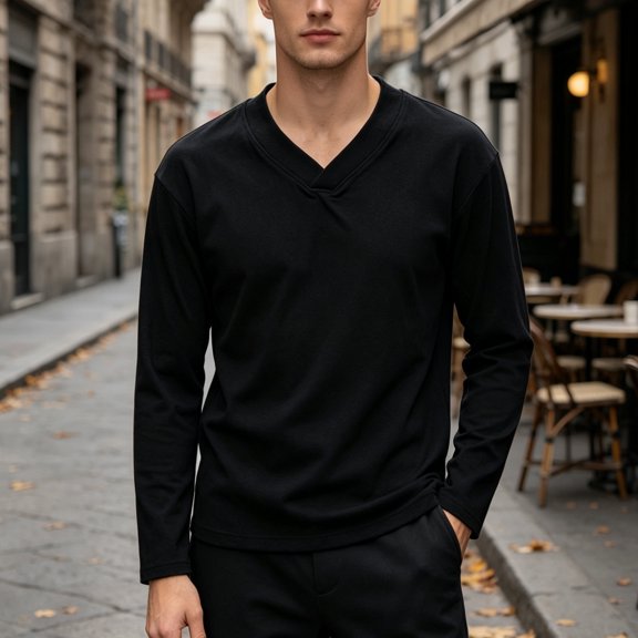 HOOMEUMY Men's Casual Long Sleeve Shirt for Every Event with Solid Color Options and Comfortable Fitted