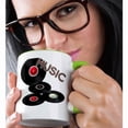 thumbnail image 2 of 3dRose, The Word Music With Vinyl Records In Pink, White, and Light Green, 11oz Two-Tone Green Mug, 2 of 7