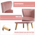 thumbnail image 5 of Resenkos Armless Accent Chair, Wingback Sofa Chair,Reading Chair,Modern Armless Velvet Accent Chair with Wood Legs-Pink, 5 of 8