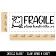 thumbnail image 2 of Fragile Handle With Care Broken Parts Label Box Self-Inking Rubber Stamp Ink Stamper for Business Office - Red Ink - Small 1-1/2 Inch, 2 of 7