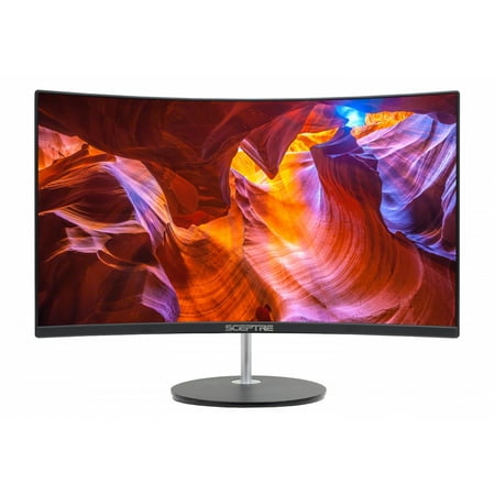 Sceptre 27" Curved 75Hz LED Monitor HDMI VGA Build-in Speakers, Edge-Less Metal Black 2019 (C275W-1920RN)