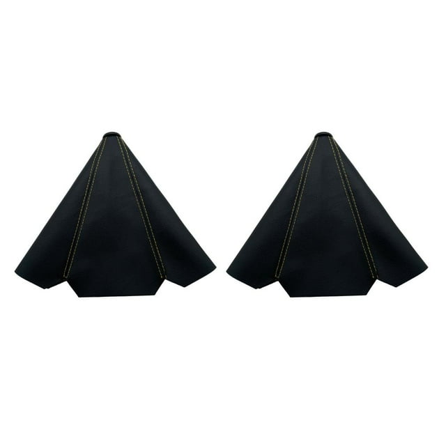Scienceny Collar de palanca de cambios de coche, cubierta de palanca de cambios Interior a prueba de polvo, Protector de palo de perilla de automóvil, Línea amarilla 2piezas Scienceny CBP457536