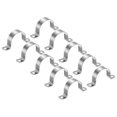 thumbnail image 1 of Unique Bargains 50mm Rigid Pipe Strap Clamp, 10 Pcs 304 Stainless Steel Two Hole U-shape Tube Clip, 1 of 5