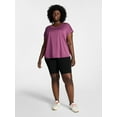 thumbnail image 4 of Terra & Sky Women's Plus Scoop Neck Tunic Tee With Short Sleeves, Sizes 0X-5X, 4 of 5