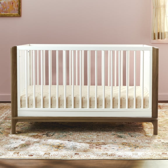 Little Seeds Laurel 4-in-1 Convertible Crib, White/Acorn