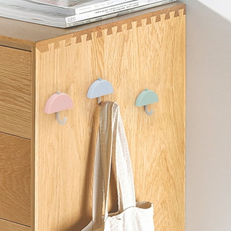 

Creative Refrigerator Sticker Small Umbrella Hook Seamless Door Kitchen Room Wall Holder Cute Necklace Key Wall Traceless Removable Hanging Hook