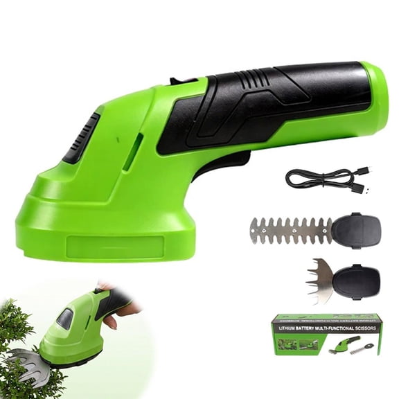 Cordless Hedge Trimmer, Hedge Trimmer Cordless, Electric Hedge Trimmer with Dual-Action Blades, Shrub Trimmers Battery Powered Bush Trimmer Mini Handheld Grass Cutter Yard Tool